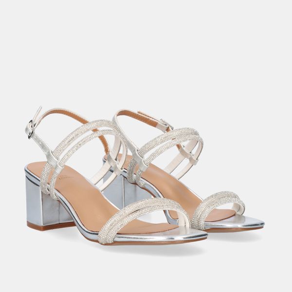 SANDÁLIA DE SALTO ALTO 2570-F1906-Y15 STRASS PRATA