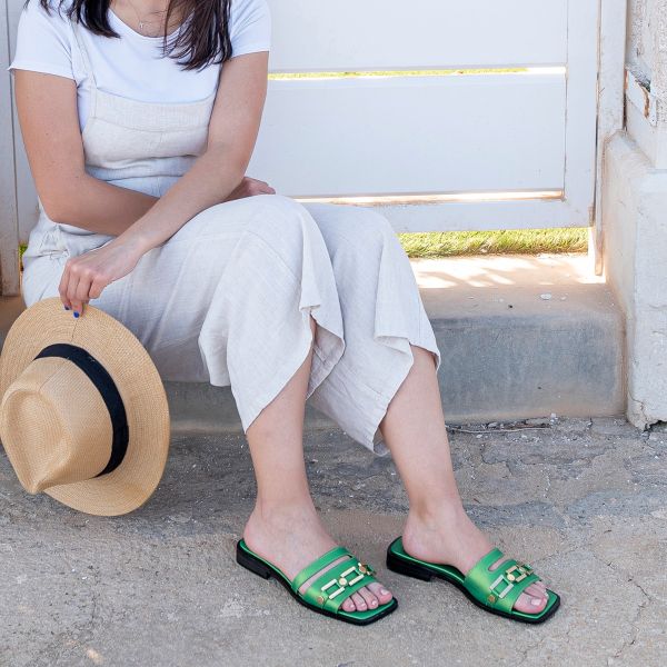 SANDÁLIA PLANA ANNIE-220 VERDE