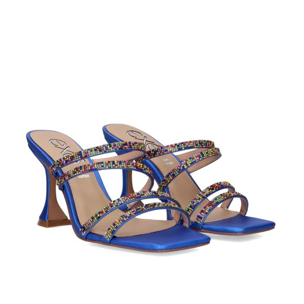 SANDÁLIA DE SALTO BIANCA-759 STRASS AZUL MULTICOLOR
