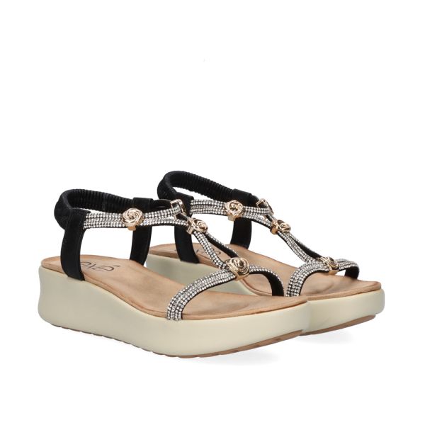 SANDÁLIA EXÉ COMFORT BZX33170-002 STRASS PRETO