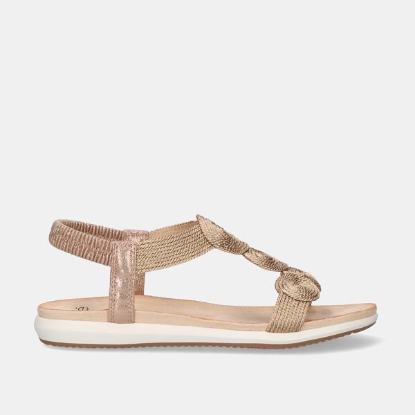 SANDÁLIA RASA EXÉ BZX63164-R4 OURO ROSA