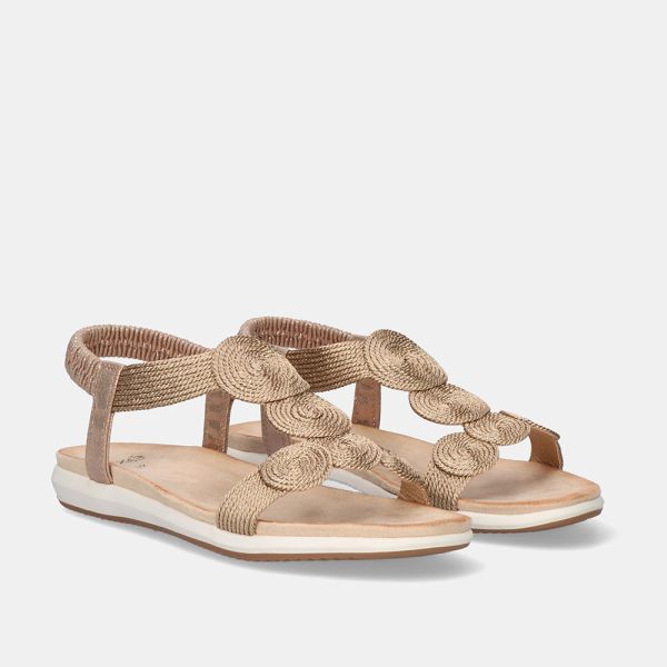 SANDÁLIA RASA EXÉ BZX63164-R4 OURO ROSA