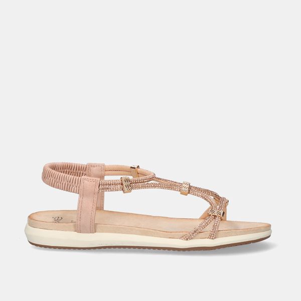 EXÉ COMFORT SANDÁLIAS BZX63164-RR2 STRASS OURO ROSA