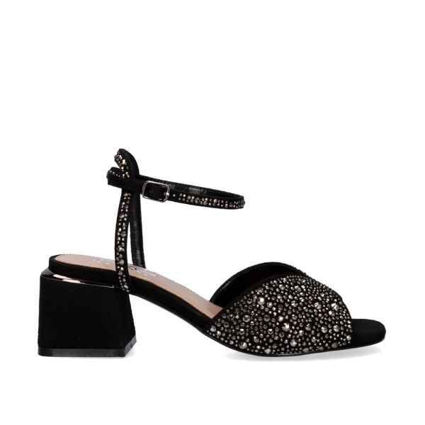 SANDÁLIA DE SALTO ALTO CARMEN-137 STRASS PRETO