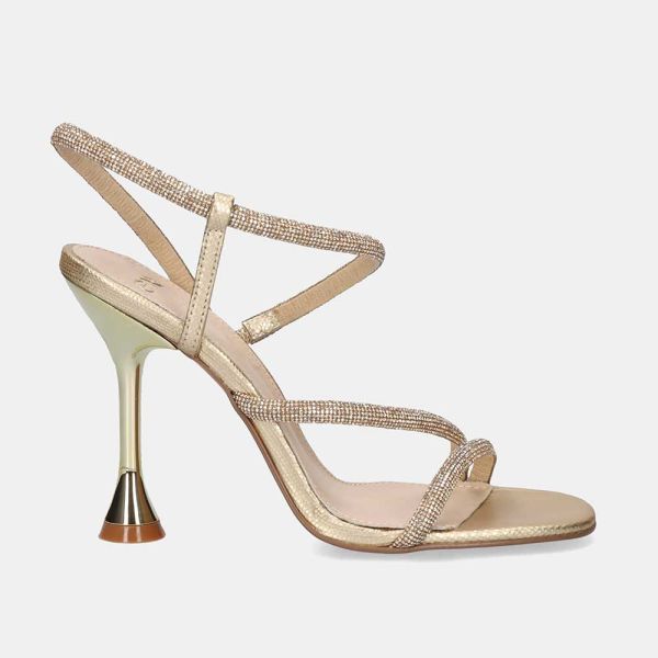 SANDÁLIA DE SALTO ALTO JADE-722 STRASS DOURADO