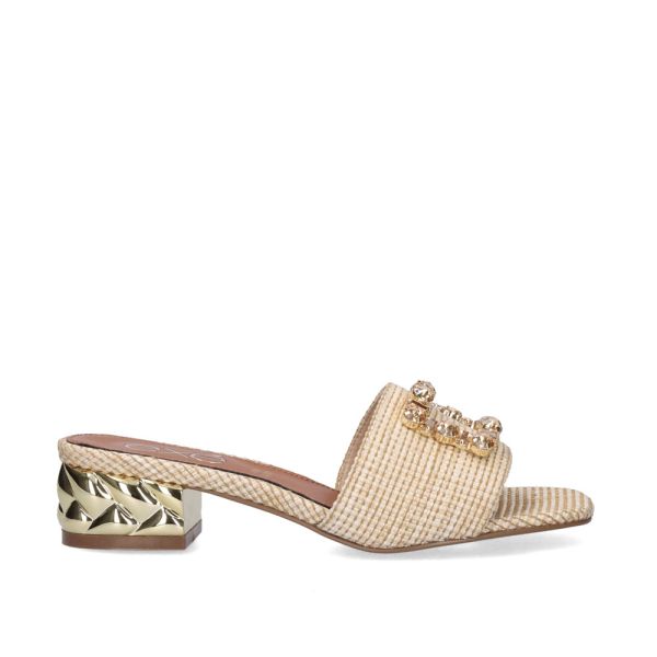 SANDÁLIA DE SALTO BAIXO KATY-257 BEIGE