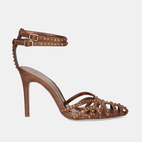 SANDÁLIAS ESTILO STILETTO KRISTI-343 STRASS BRONZE
