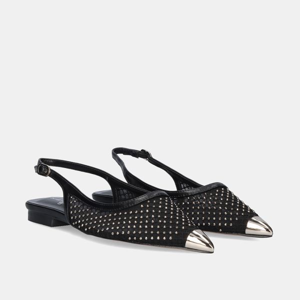 SANDÁLIA RASA EXÉ L5410A-D3011C STRASS PRETO