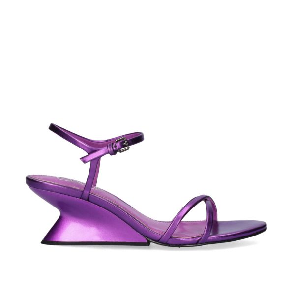 SANDÁLIA DE SALTO LIBRA-102 METALLIC ROXO