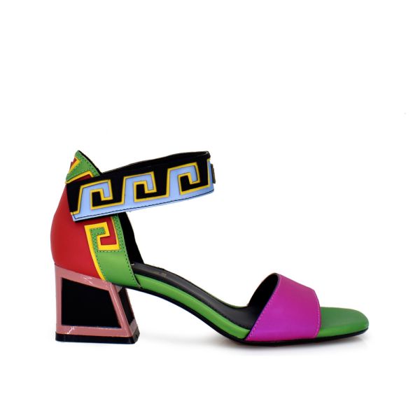 SANDÁLIA DE SALTO LUISA-255 MULTICOLOR