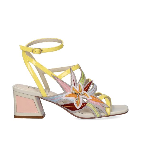 NOVA SANDÁLIA DE SALTO BAIXO LUISA-400 AMARELO