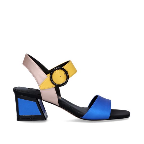 SANDÁLIA DE SALTO QUADRADO LUISA-515 AZUL