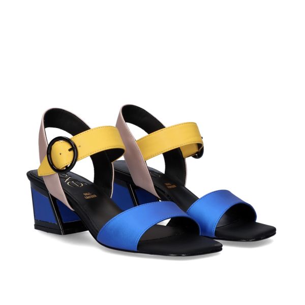 SANDÁLIA DE SALTO QUADRADO LUISA-515 AZUL