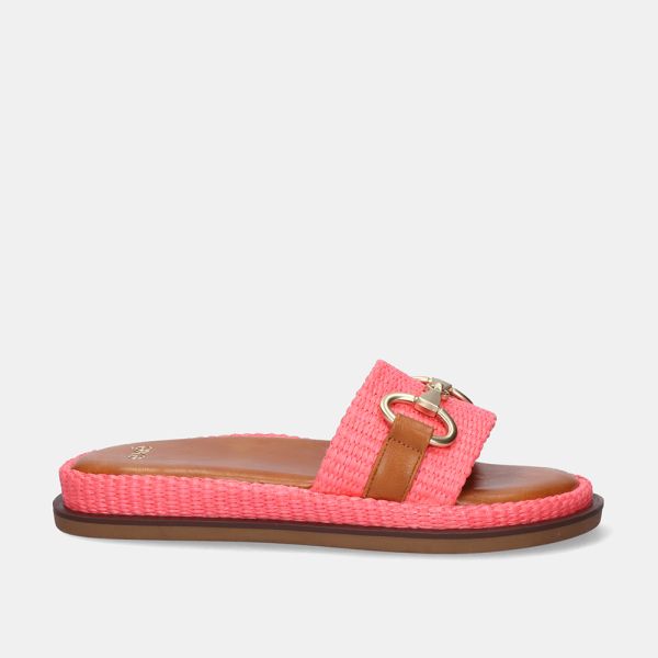 SANDÁLIA PLANA NAPOLI-771 RÁFIA CORAL