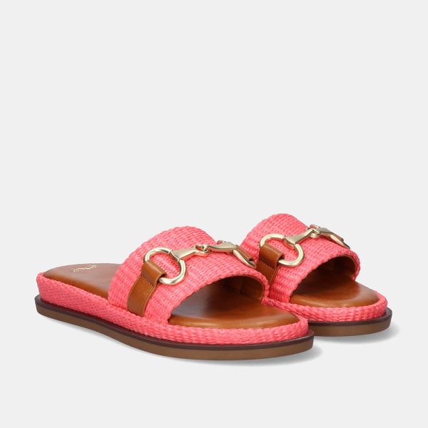 SANDÁLIA PLANA NAPOLI-771 RÁFIA CORAL