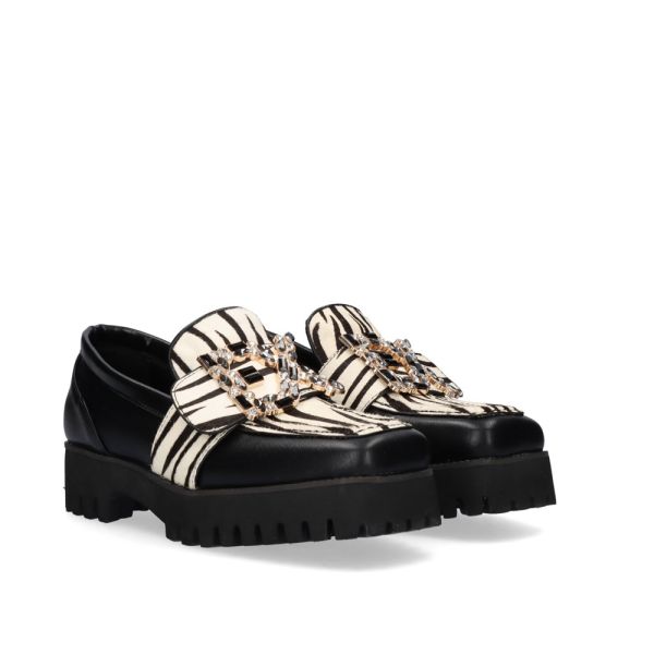 MOCASSIM EXÉ P212-W168T ZEBRA BRANCO-PRETO