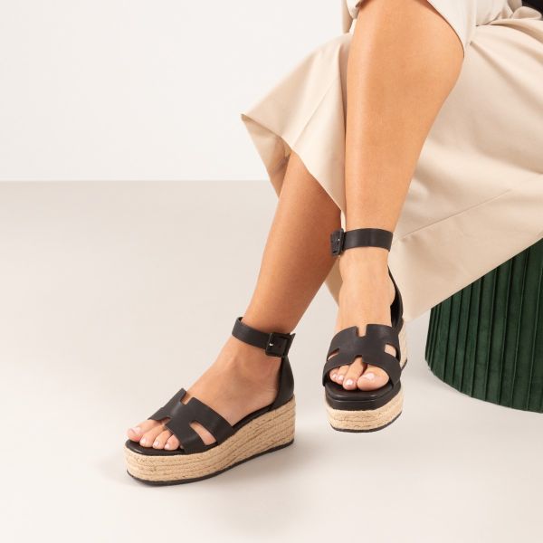 SANDÁLIA DE PLATAFORMA PAOLA-127 PRETO