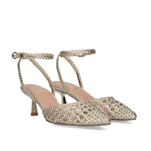 SANDÁLIA DE SALTO EXÉ SELENA-802 METALLIC OURO