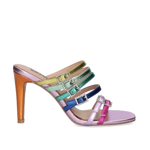 SANDÁLIA DE SALTO EXÉ VICTORIA -343 METALIC MULTICOLOR